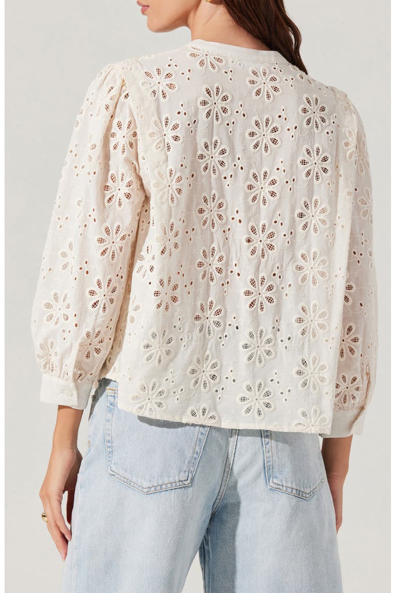 Savanna Cotton Eyelet Top, Alternate, color, CREAM