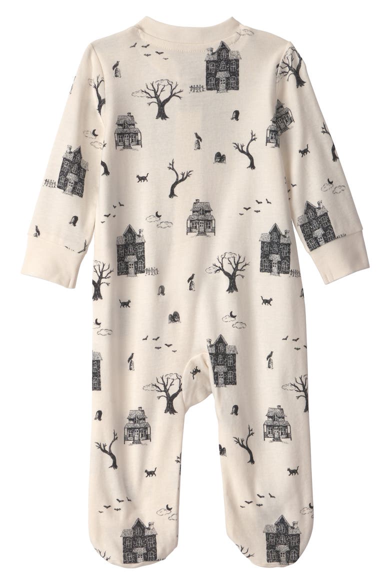 Print Organic Cotton One-Piece Pajamas, Alternate, color, LP SPOOKY