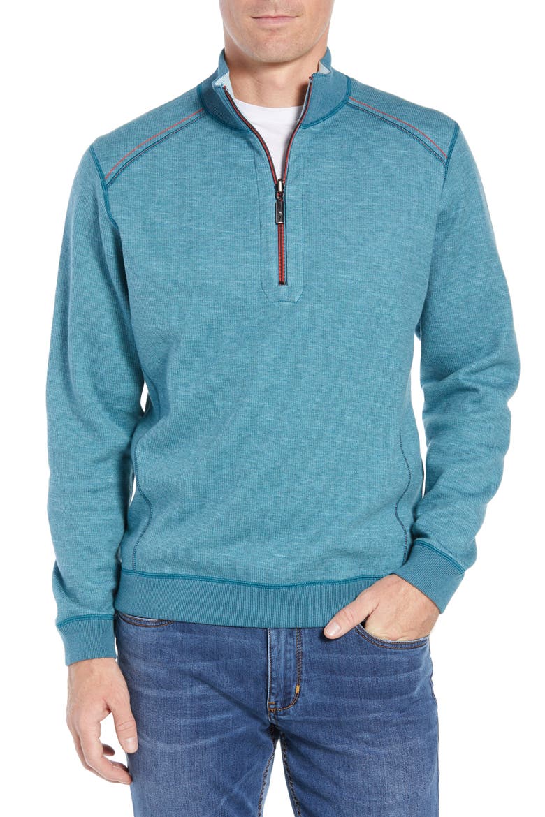 Flipsider Reversible Quarter-Zip Pullover, Main, color, SEAGROVE HEATHER