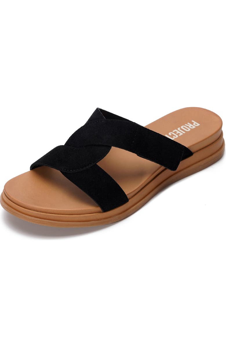 Project Cloud Nimble Slide Sandal, Main, color, Black Suede