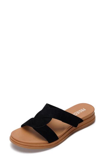 Project Cloud Nimble Slide Sandal in Black Suede at Nordstrom Rack, Size 7.5