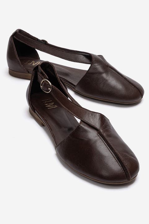 Fable Leather Side Cut Ballet Flat