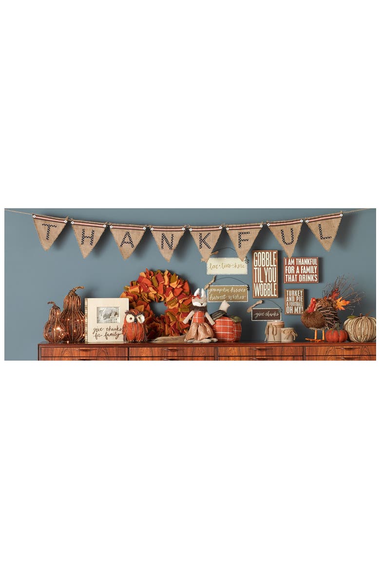 'Pumpkin Kisses, Harvest Wishes' Wall Art, Alternate, color, TAN