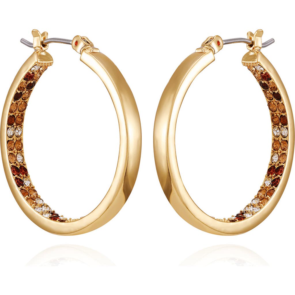 Vince Camuto Inside Out Crystal Pavé Hoop Earrings In Gold Tone