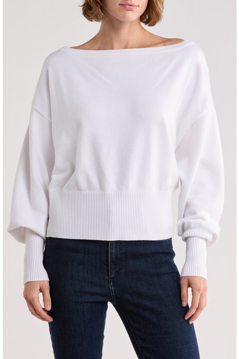 Off the Shoulder Sweater, Main, color, WHITE