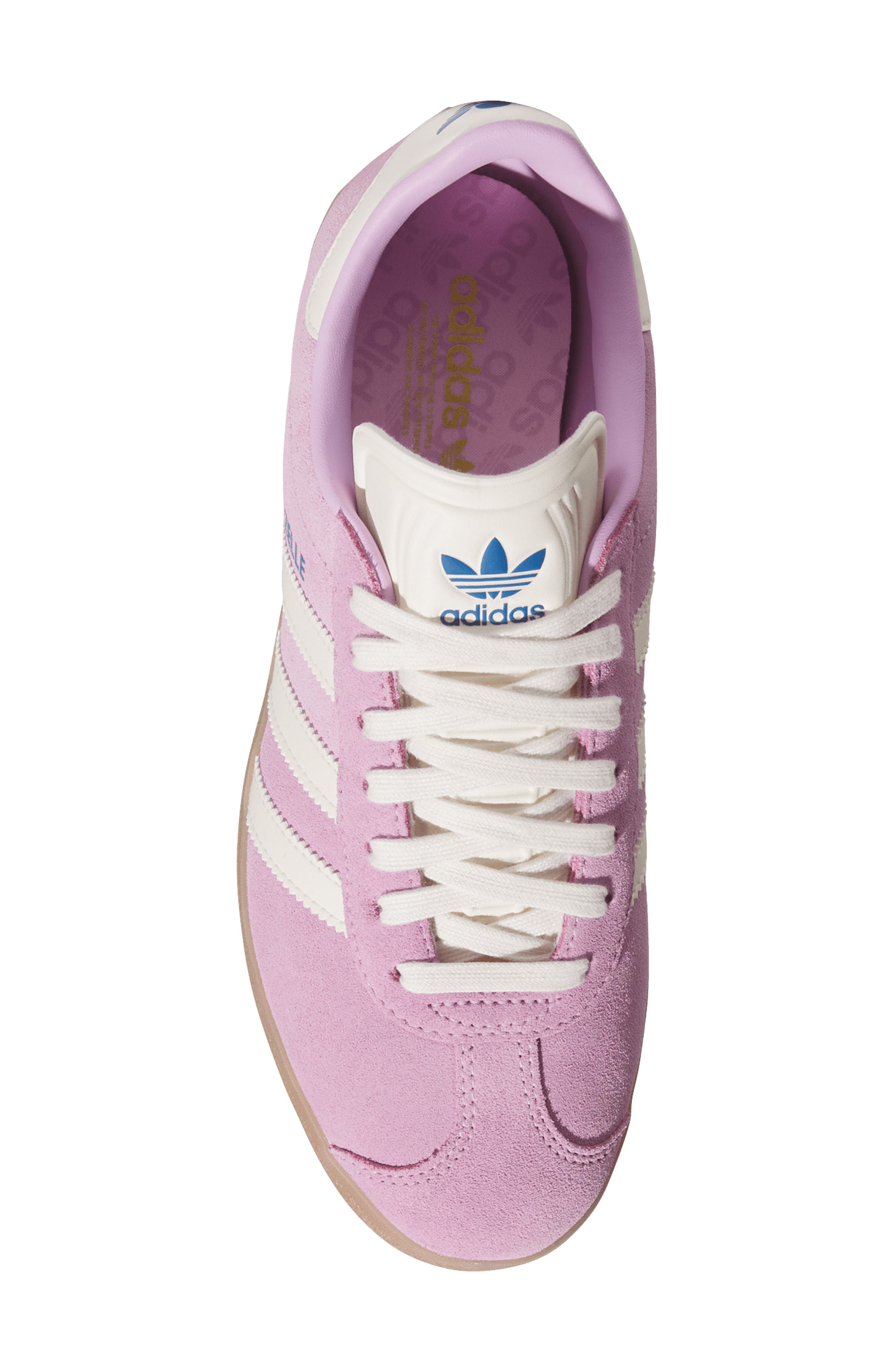 adidas Gazelle Spikeless Golf Shoe, Alternate, color, Lilac/ Chalk White/ Bluebird