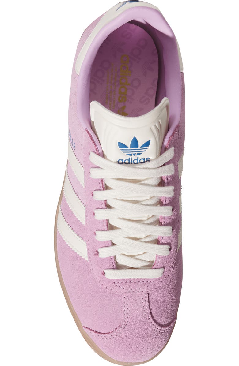 adidas Gazelle Spikeless Golf Shoe, Alternate, color, Lilac/ Chalk White/ Bluebird