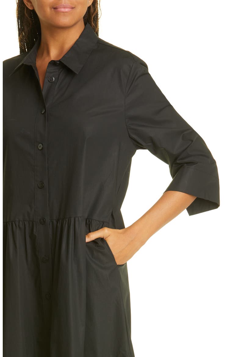 Cotton Shirtdress, Alternate, color, BLACK