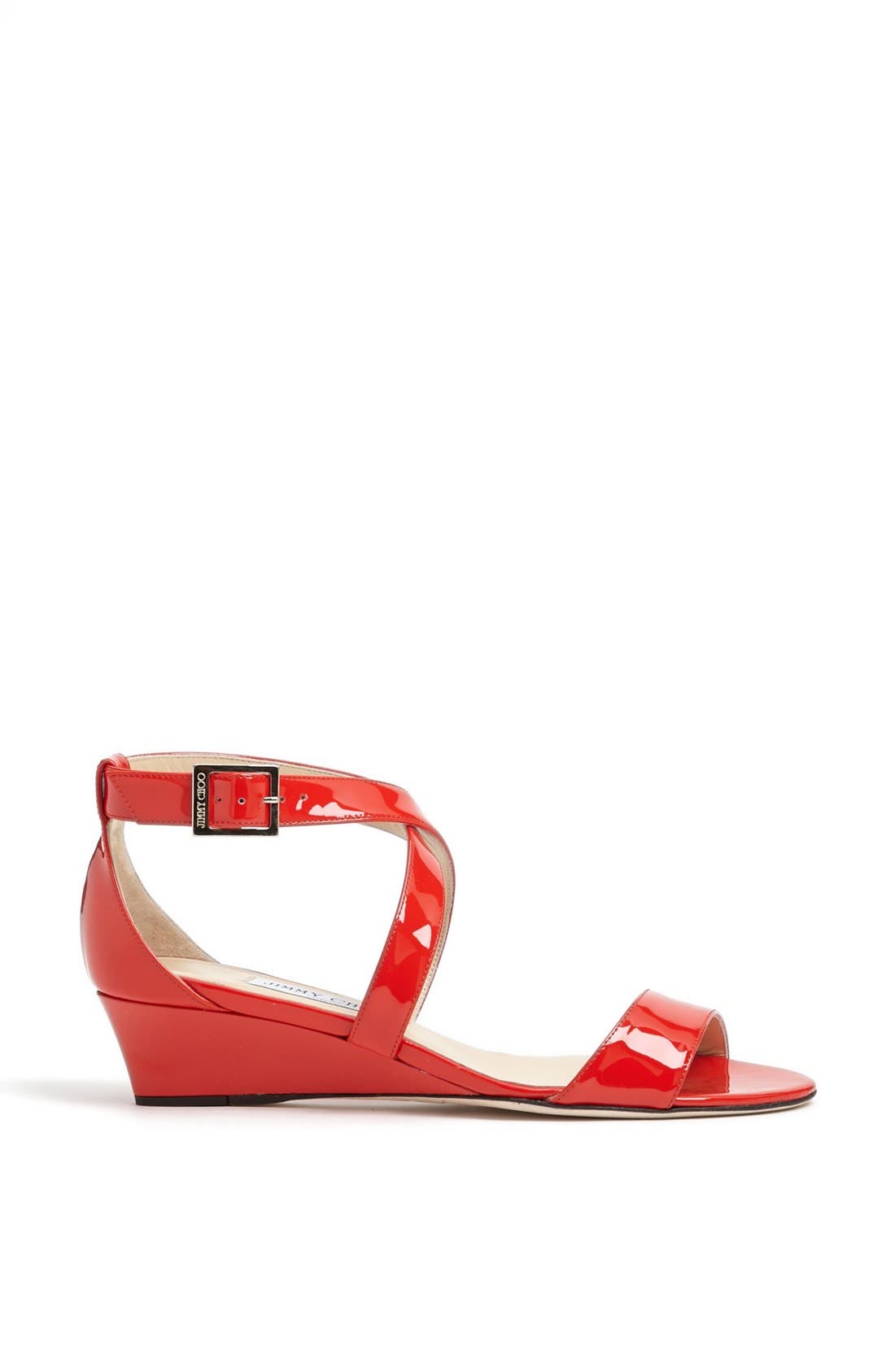'Chiara' Strap Wedge Sandal, Alternate, color, FLAME