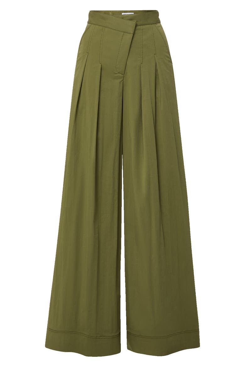 Heron Pleated Wide Leg Pants, Alternate, color, ARMY