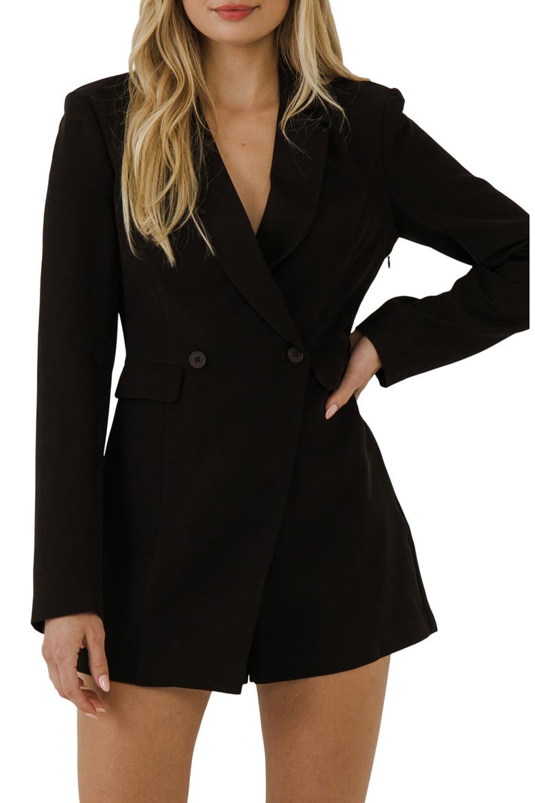 Long Sleeve Romper, Alternate, color, BLACK
