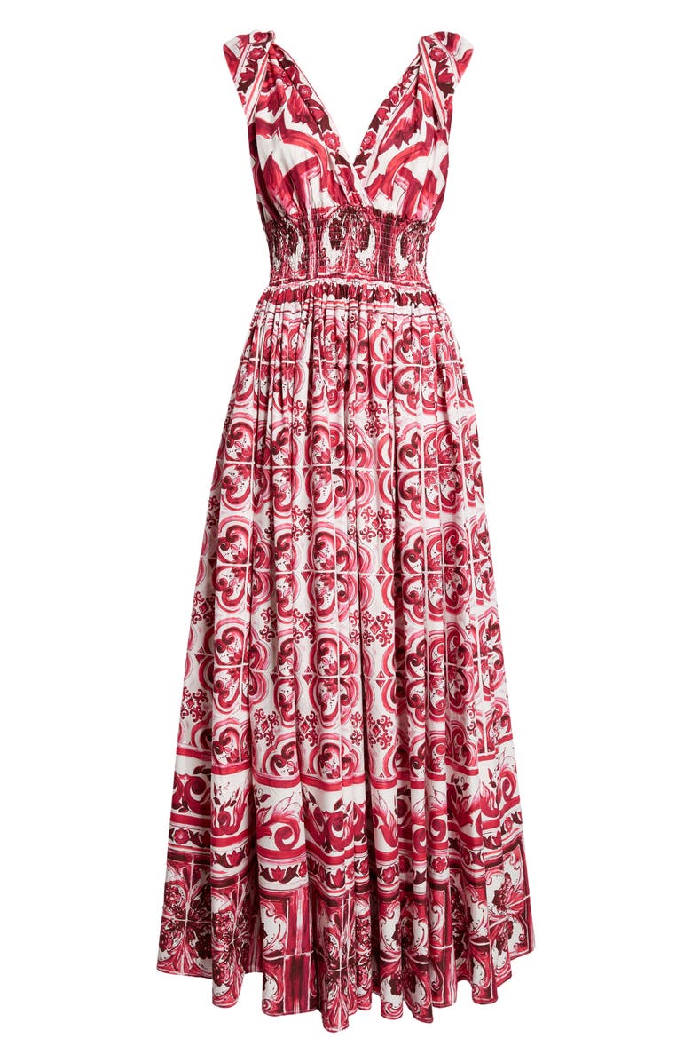 Dolce&Gabbana Mediterraneo Poplin Maxi Dress, Alternate, color,