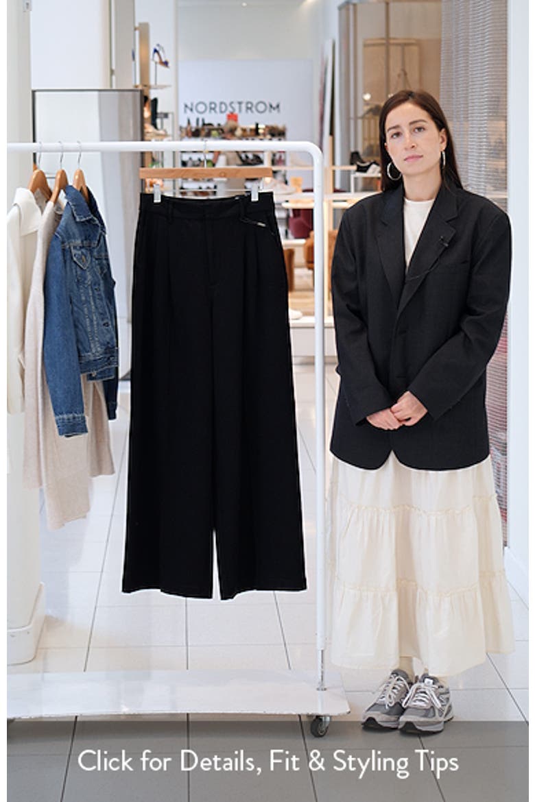 High Waist Pleated Wide Leg Ankle Pants video