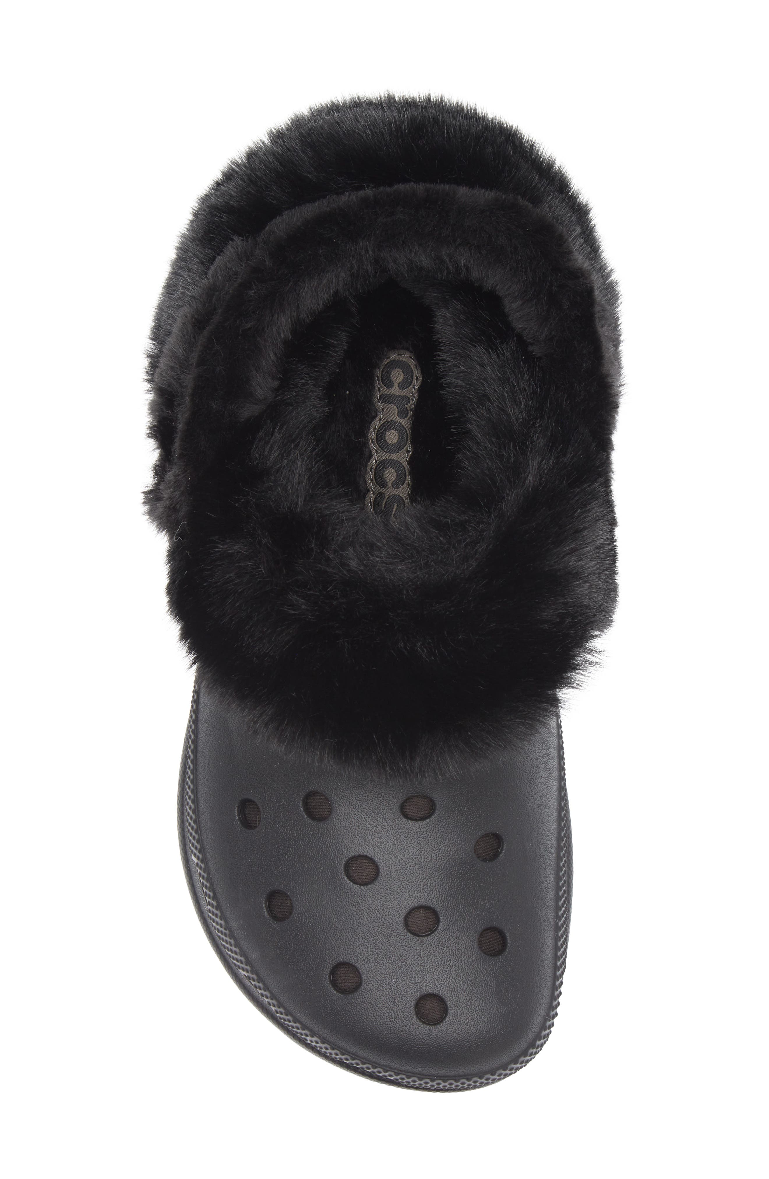 CROCS Bae Fleece Lined Platform Clog, Alternate, color, Black