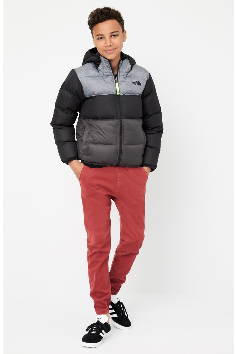 Kids' Moondoggy Water Repellent Reversible Down Jacket, Alternate, color, TNF BLACK/ SHADY BLUE