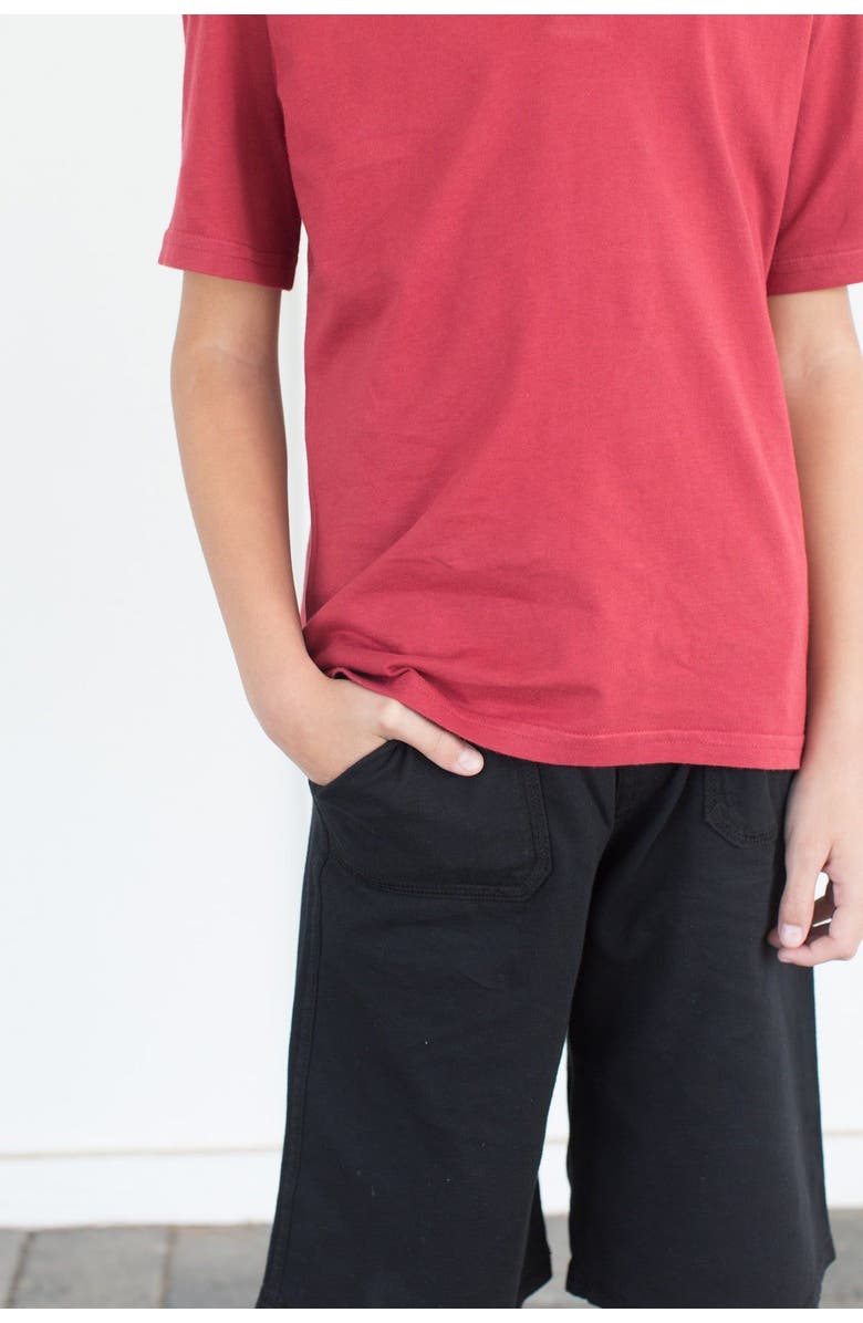 CITY THREADS Boys Cotton UPF 50+ Soft 3-Pocket Jersey Shorts, Alternate, color, Black