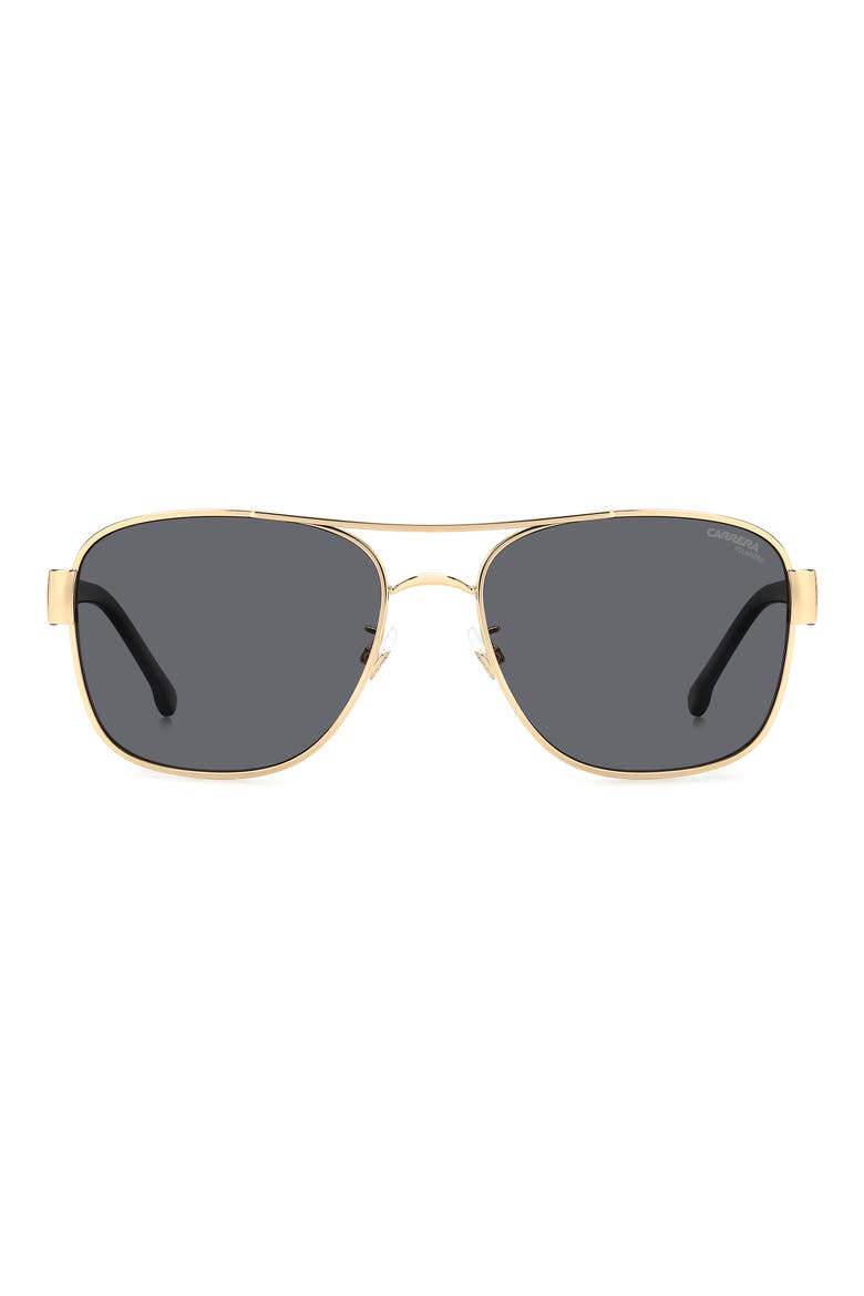 Carrera 3042/S 58mm Polarized Rectangular Sunglasses, Main, color, GOLD/BLACK