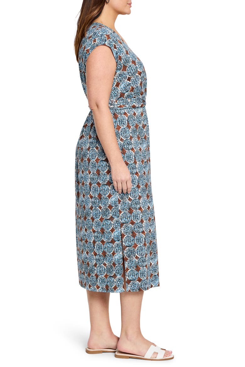 Sand Dollar Stella Faux Wrap Midi Dress, Alternate, color, BLUE MULTI