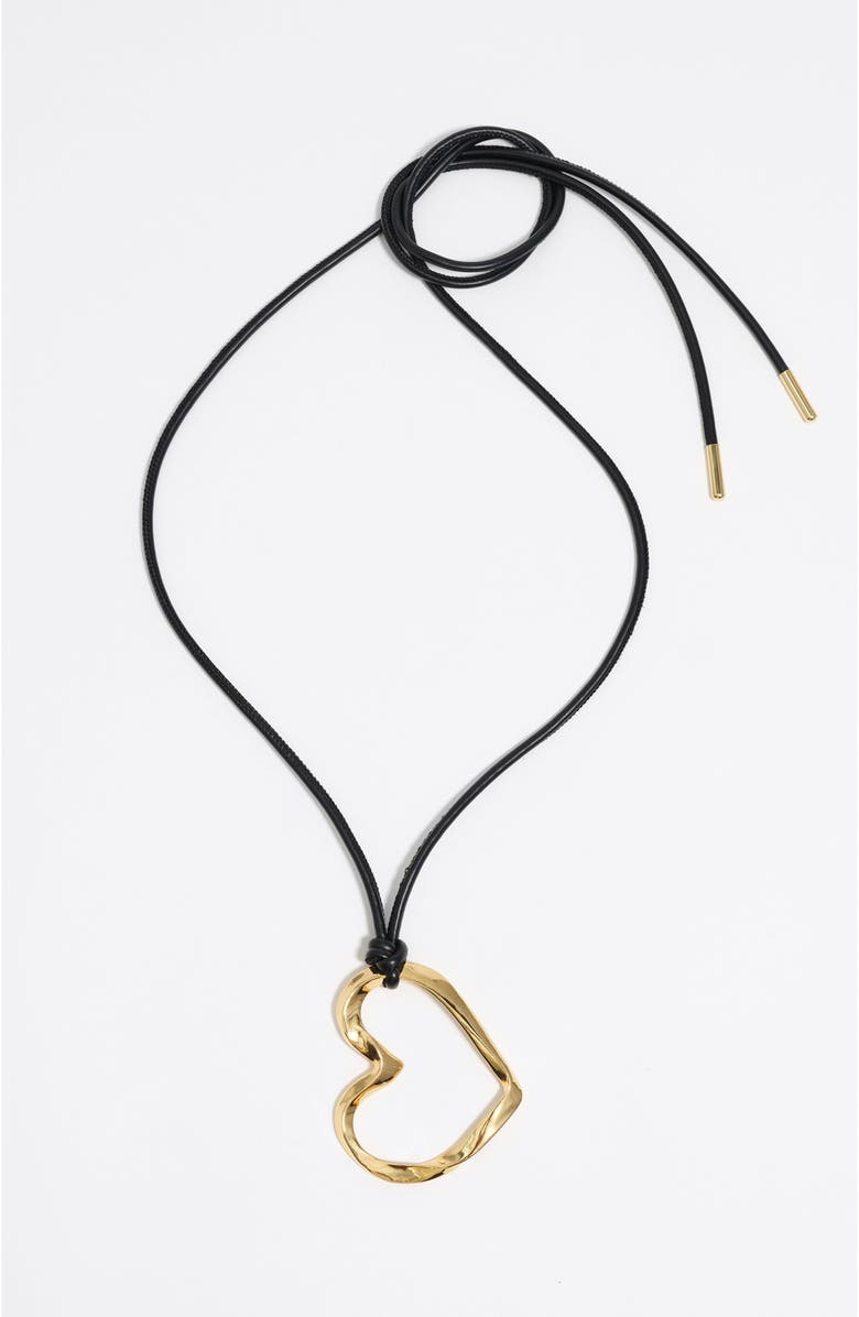 Bimba y Lola Textured Heart Necklace, Main, color, 