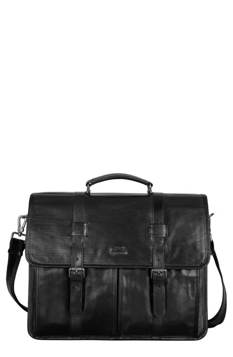 Double Compartment Leather Briefcase