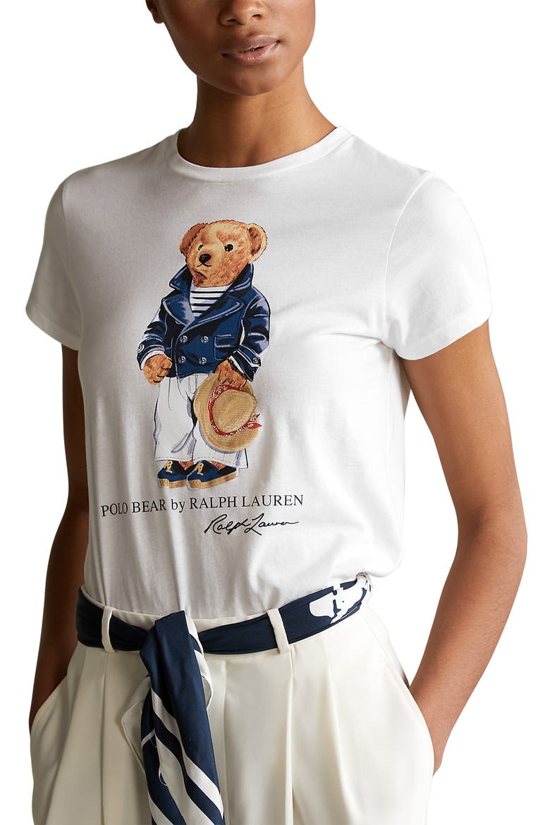 Polo Bear Graphic Tee, Main, color, WHITE