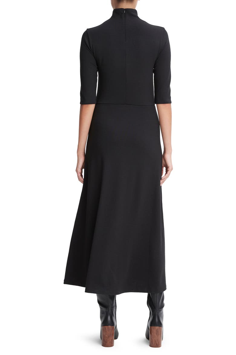 Turtleneck A-Line Maxi Dress, Alternate, color, BLACK