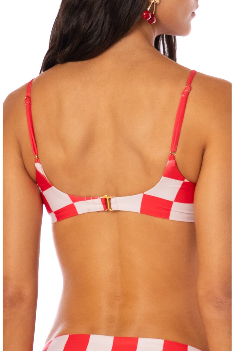 Cherry Checker Liberties Reversible Bikini Top, Alternate, color, WHITE