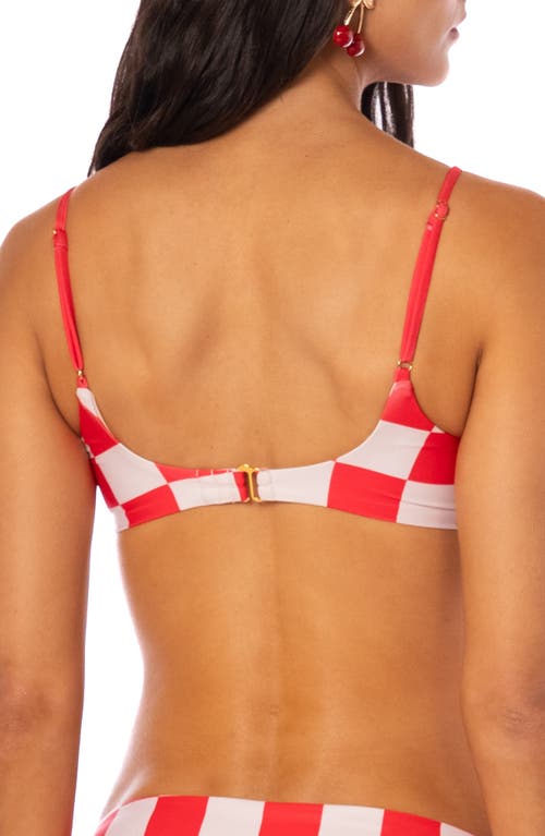 Maaji Cherry Checker Liberties Reversible Bikini Top In Brown