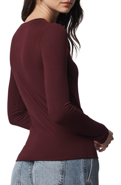 Splendid Long Sleeve Crewneck T-shirt In Brown
