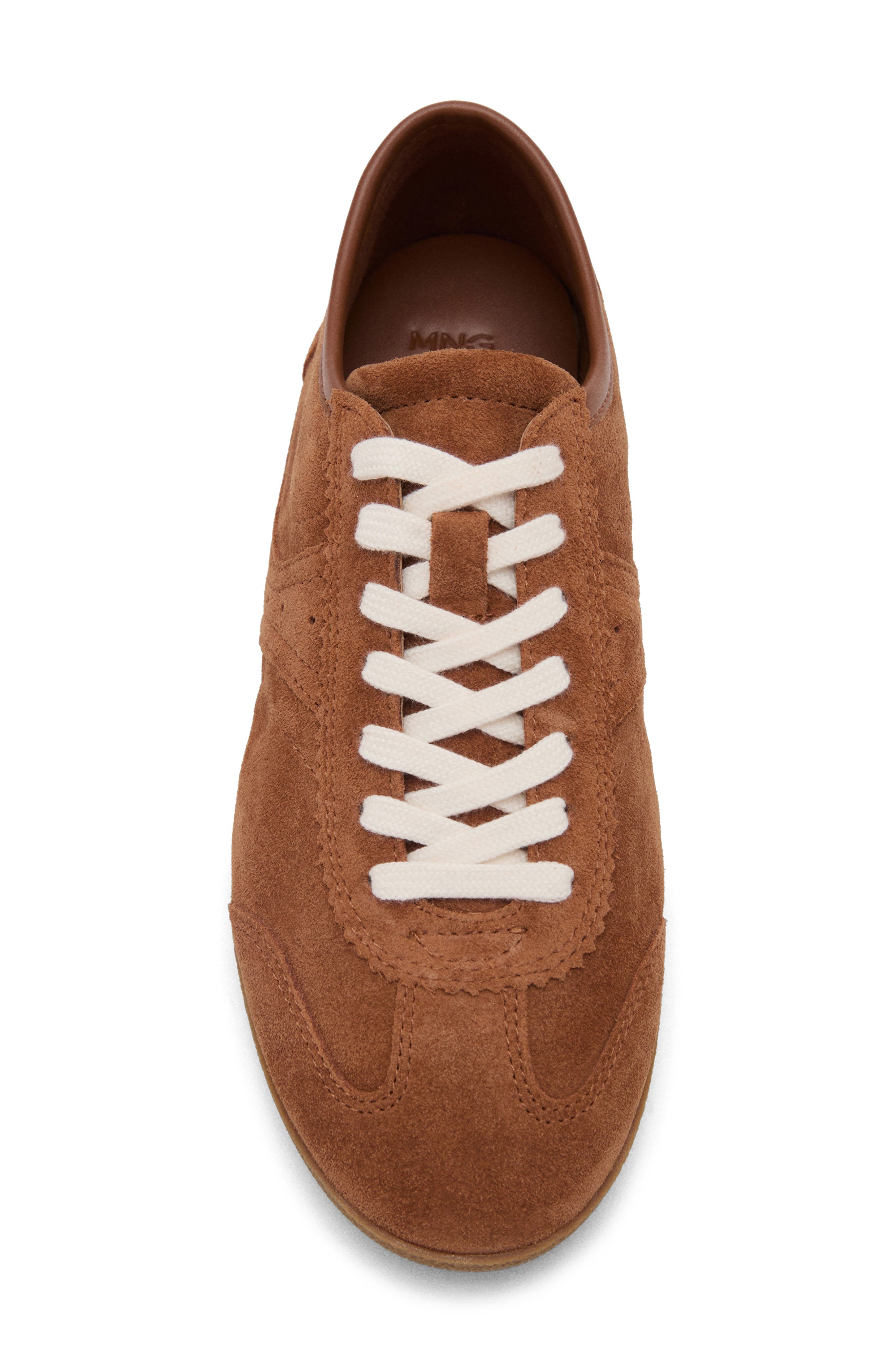 MANGO Suede Sneaker, Alternate, color, Medium Brown