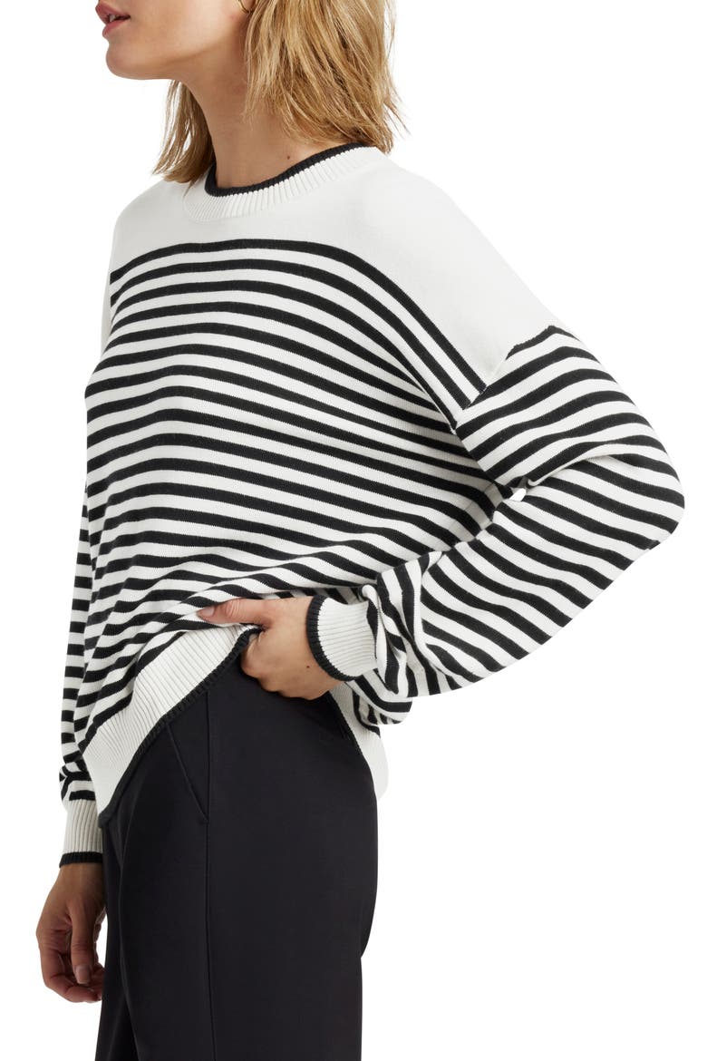 Sabrina Stripe Sweater, Alternate, color, BLACK/ ICE STRIPE
