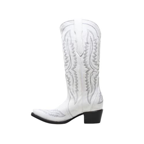 Nortalie The Duna Western Cowboy Boot In White