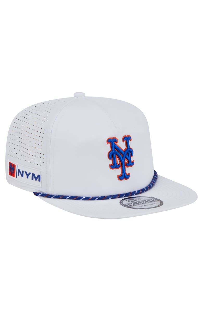 New Era Men's New Era White New York Mets Perforated Golfer Snapback Hat, Main, color, 