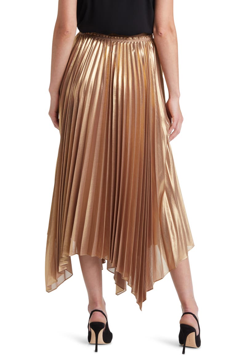 Nattiee Pleated Handkerchief Hem Skirt, Alternate, color, TAN