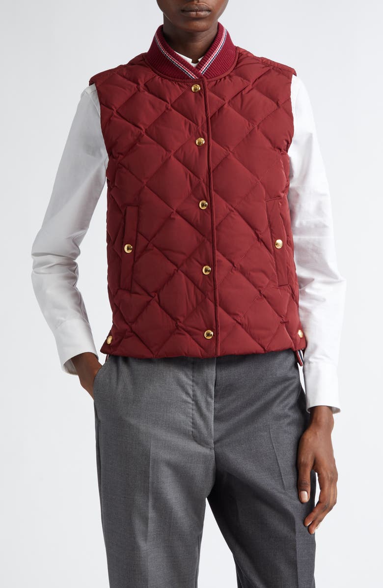 Thom Browne Diamond Quilted Classic Down Vest, Main, color, 