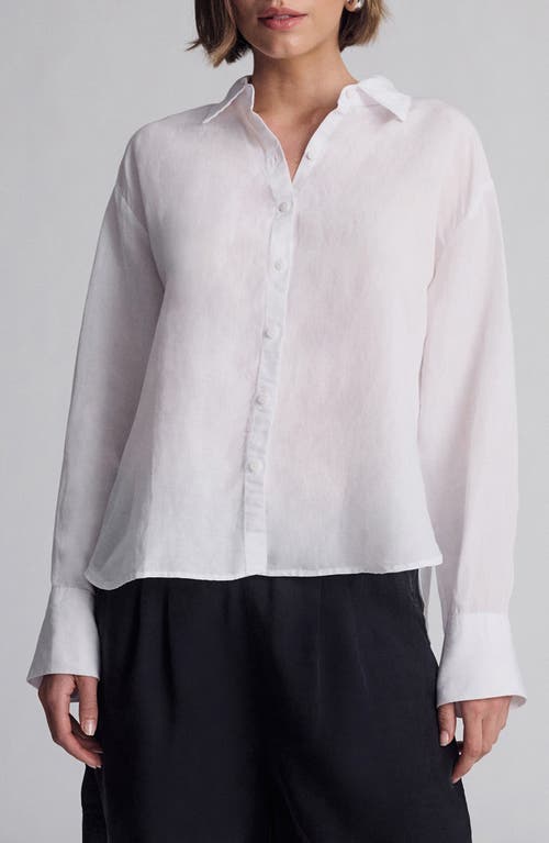 Mavi Jeans Step Hem Button-up Shirt In White