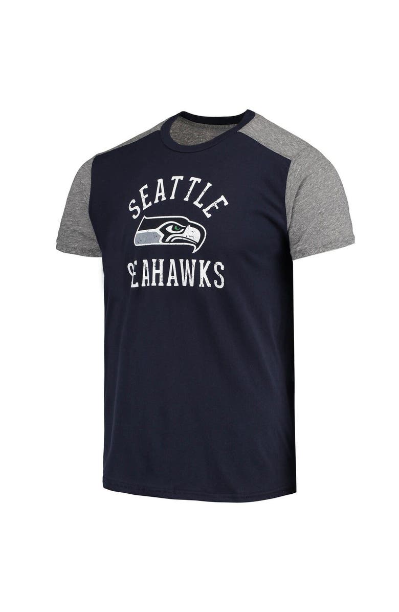 Majestic Threads Men's Majestic Threads College Navy/Gray Seattle Seahawks Field Goal Slub T-Shirt, Alternate, color, Navy