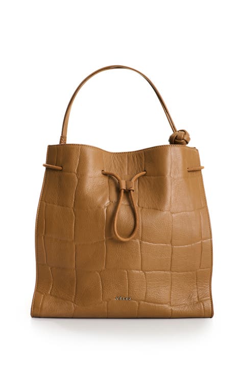 Embossed Leather Tote Bag