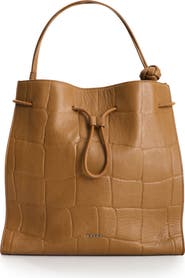 Velez Embossed Leather Tote Bag
