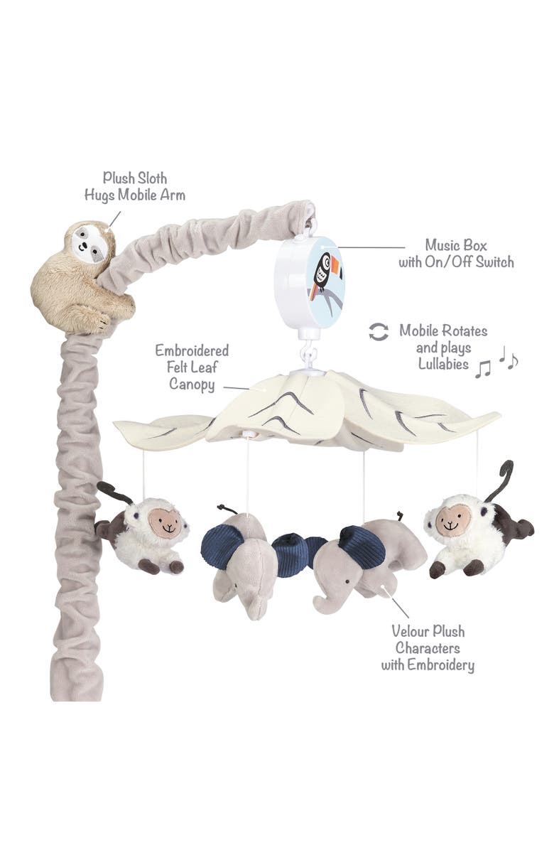 Lambs & Ivy Jungle Party Animals Musical Baby Crib Mobile Soother Toy, Alternate, color, Multicolor