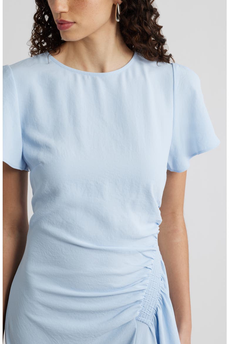 Split Sleeve Side Smocked Midi Dress, Alternate, color, BLUE FLOATY