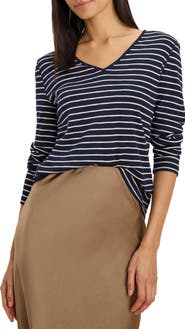 NZT by NIC+ZOE Striped V Neck T-Shirt