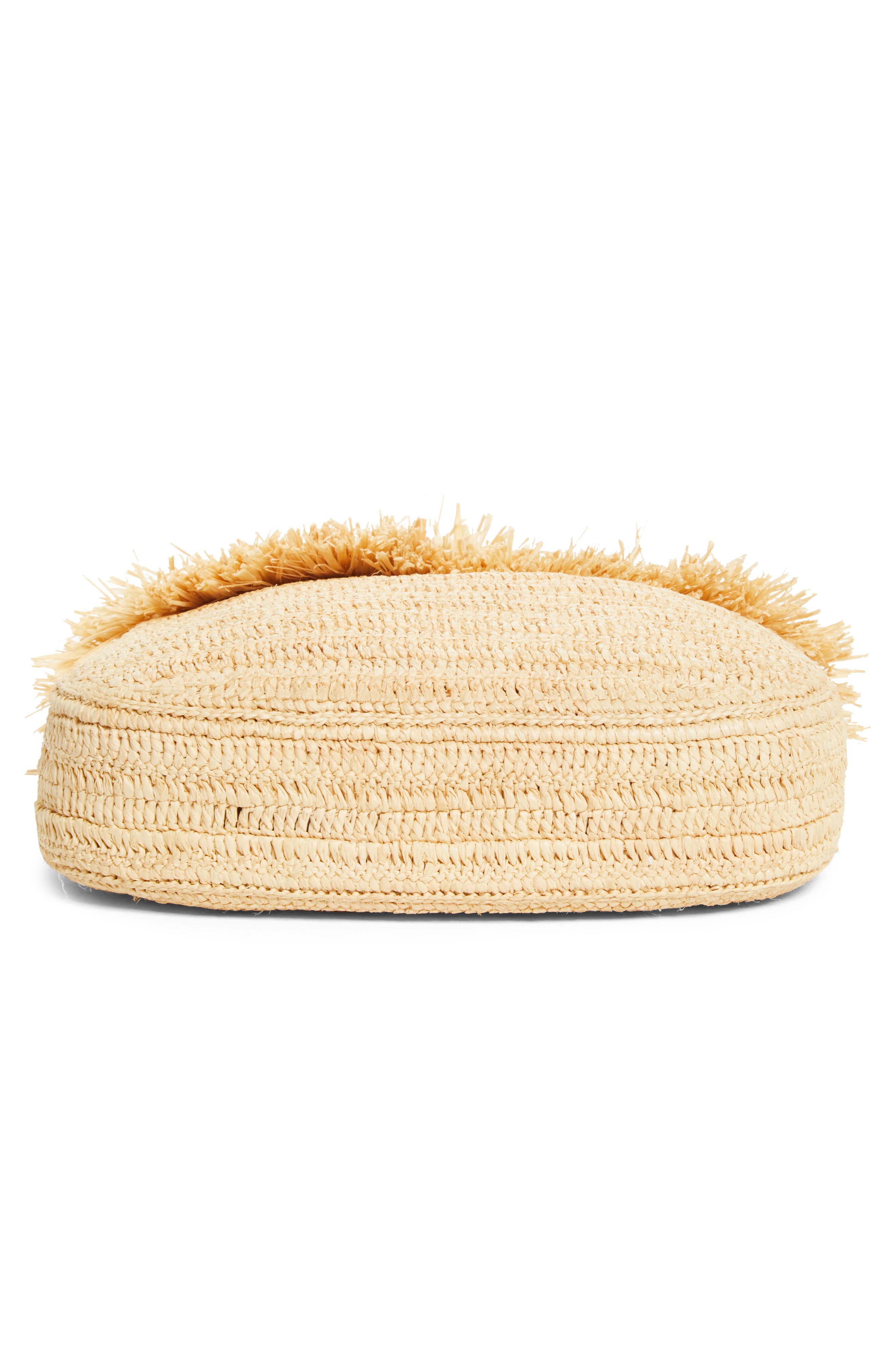 Saint Laurent Roady Fringed Raffia Shoulder Bag11324121, Alternate, color, 2791 Pale Brown/ Brick