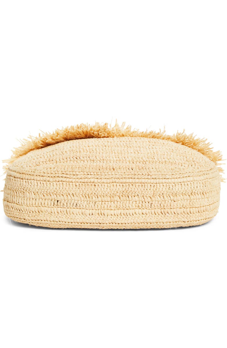Saint Laurent Roady Fringed Raffia Shoulder Bag11324121, Alternate, color, 2791 Pale Brown/ Brick