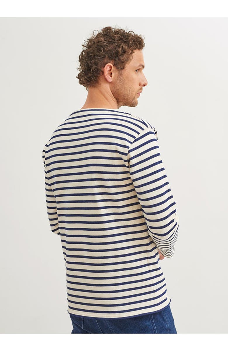 Saint James GUILDO - Boat Neck Heavyweight Breton Stripe Shirt, Alternate, color, Ecru/Navy