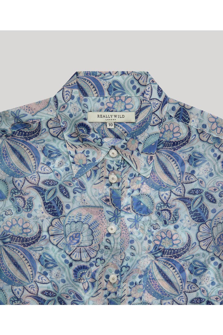 Sophia Liberty Silk Classic Shirt, Alternate, color, Soft Blue Multi