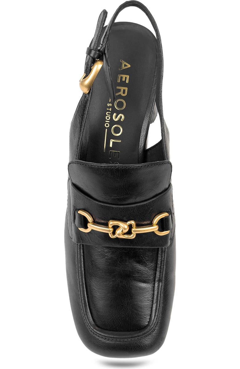 Aerosoles Sorin Slingback Bit Loafer Pump, Alternate, color, 001-Black Leather