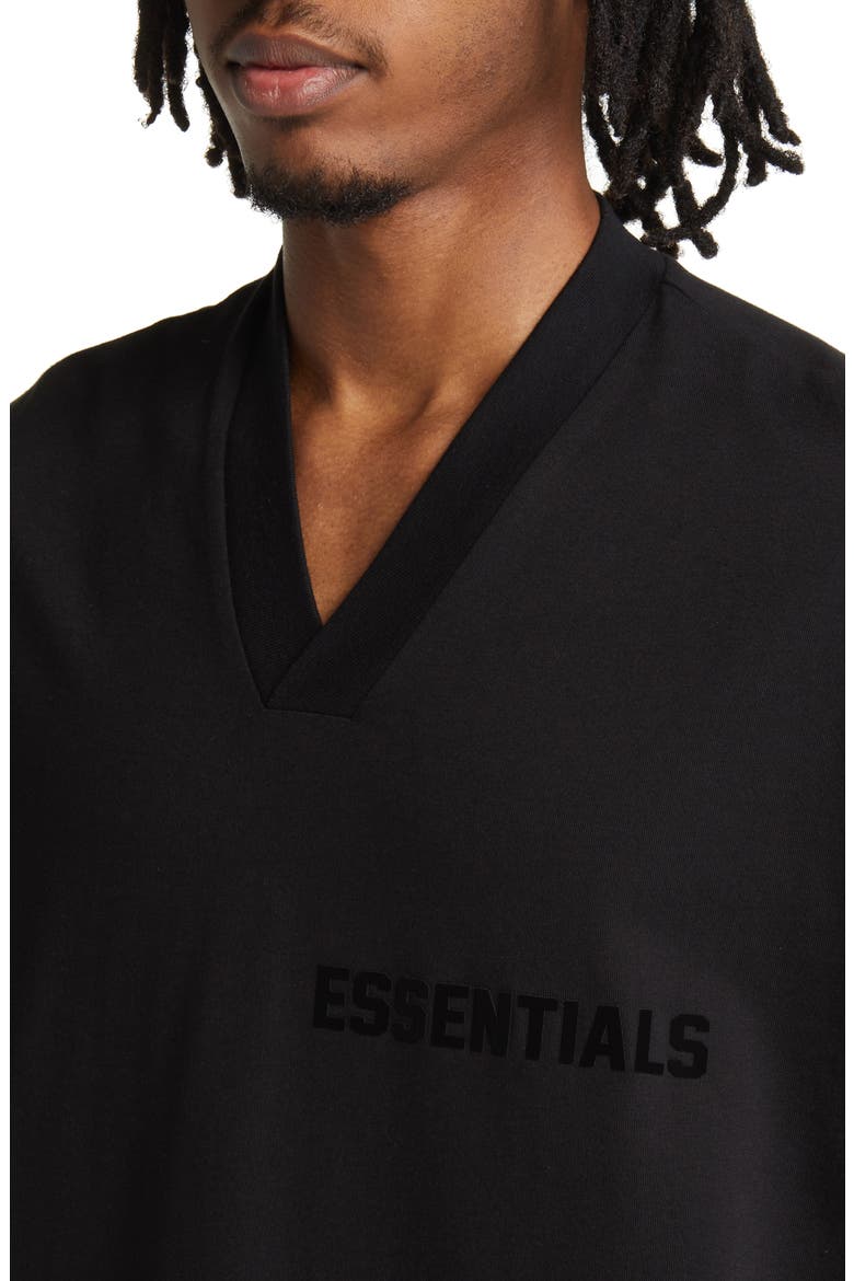 Oversize V-Neck T-Shirt, Alternate, color, JET BLACK