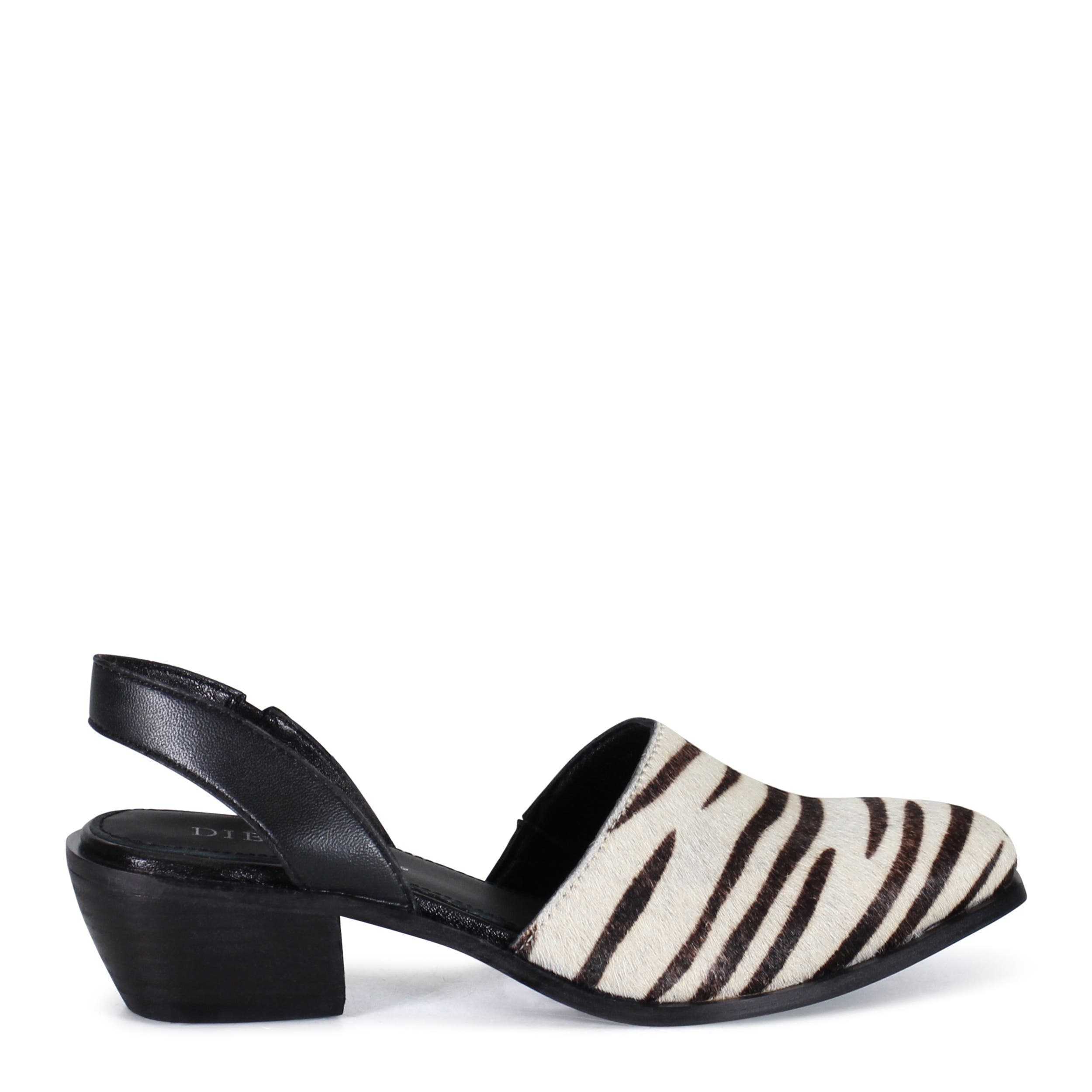 Diba True PRI ORITY Leather Sling Back Western Shoe, Alternate, color, Zebra/Black