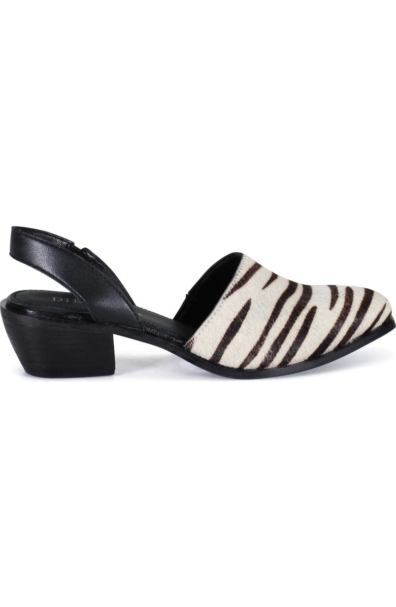 Diba True PRI ORITY Leather Sling Back Western Shoe, Alternate, color, Zebra/Black